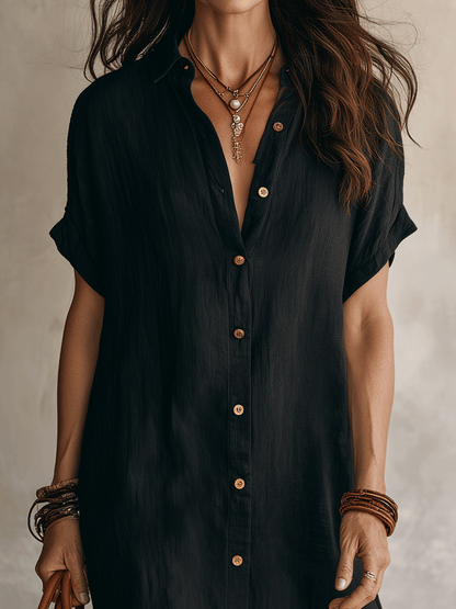 Asha | Vestido midi de lino de corte holgado