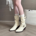 Margarida | Botas Casuais Elegantes de Salto Médio