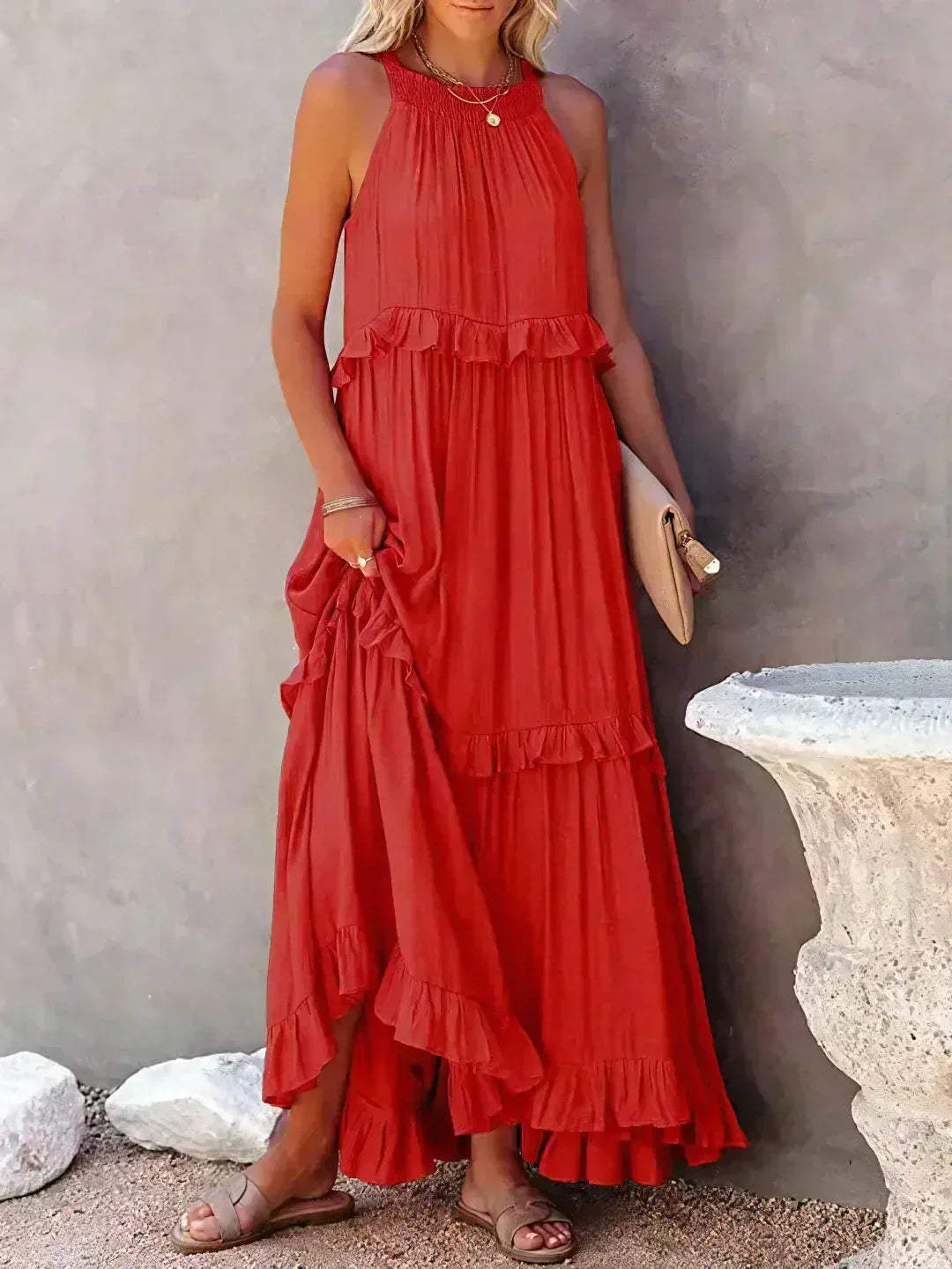 Courtney™ | Elegant Sleeveless Dress with Ruffles