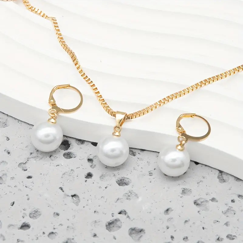 Conjunto de Collar de Perlas Graceful