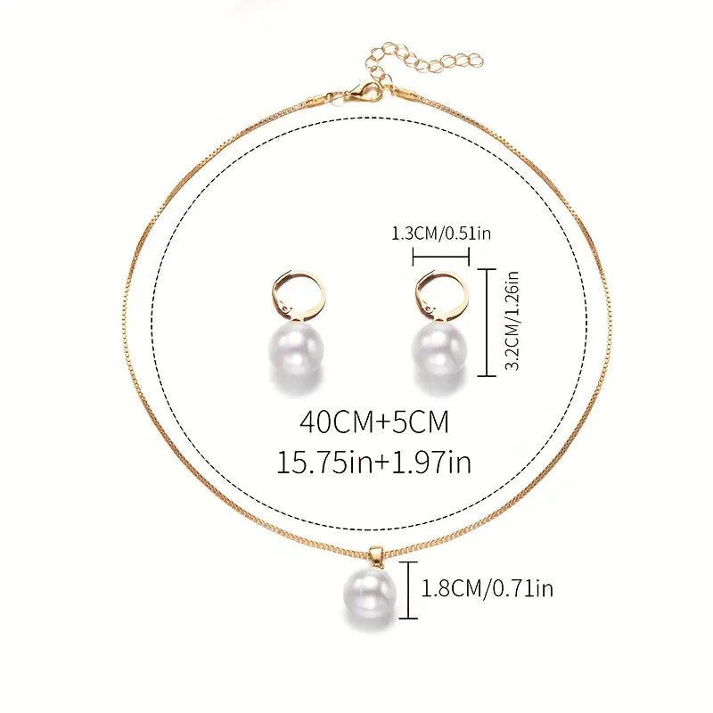 Conjunto de Collar de Perlas Graceful