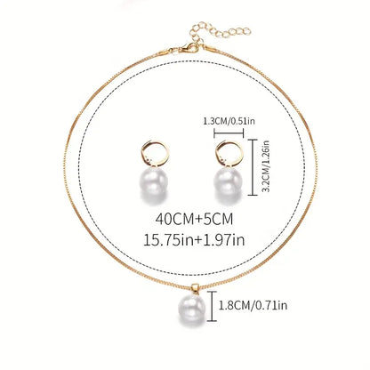 Conjunto de Collar de Perlas Graceful