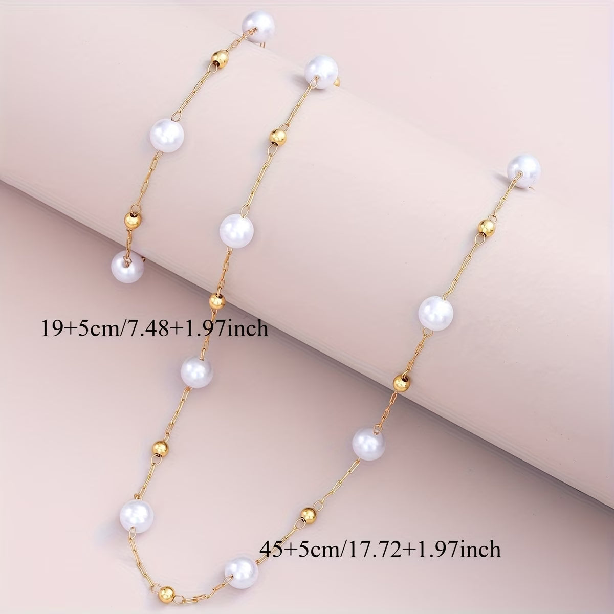 Conjunto Delicado de Cadena con Perlas