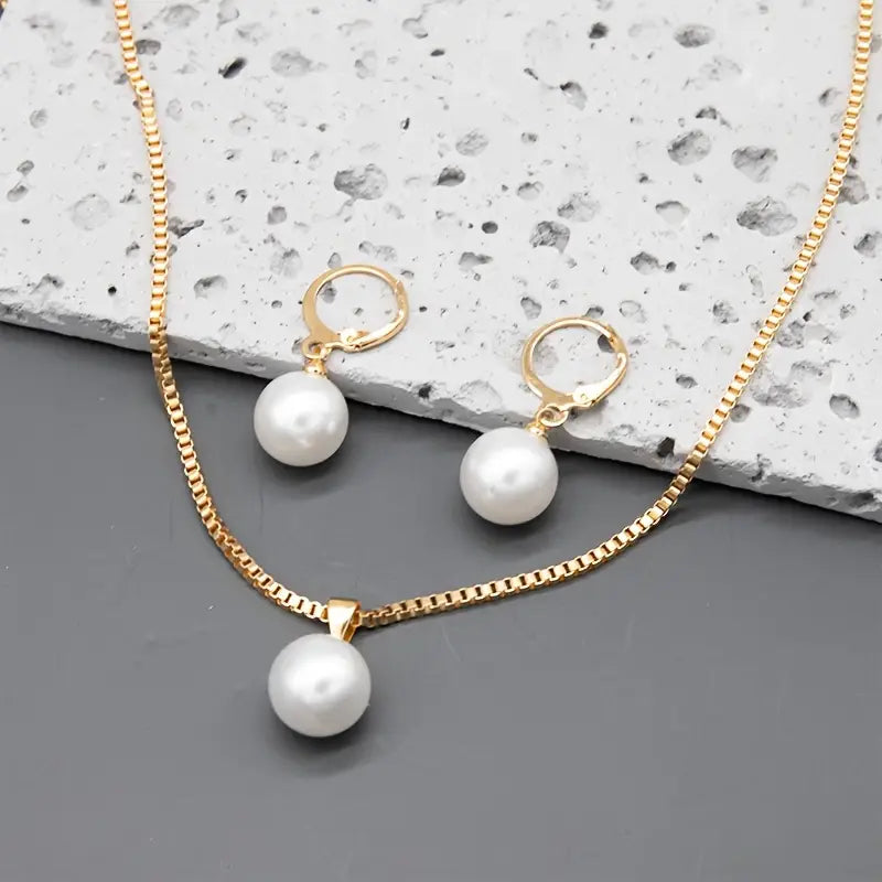 Conjunto de Collar de Perlas Graceful