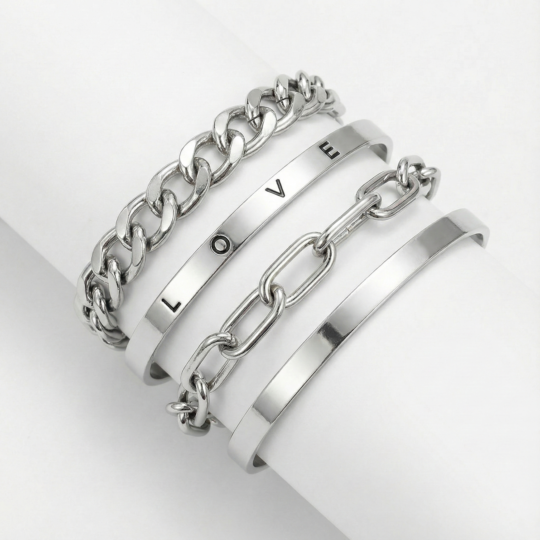 Elan Mercer Pulsera Set | Oro Blanco