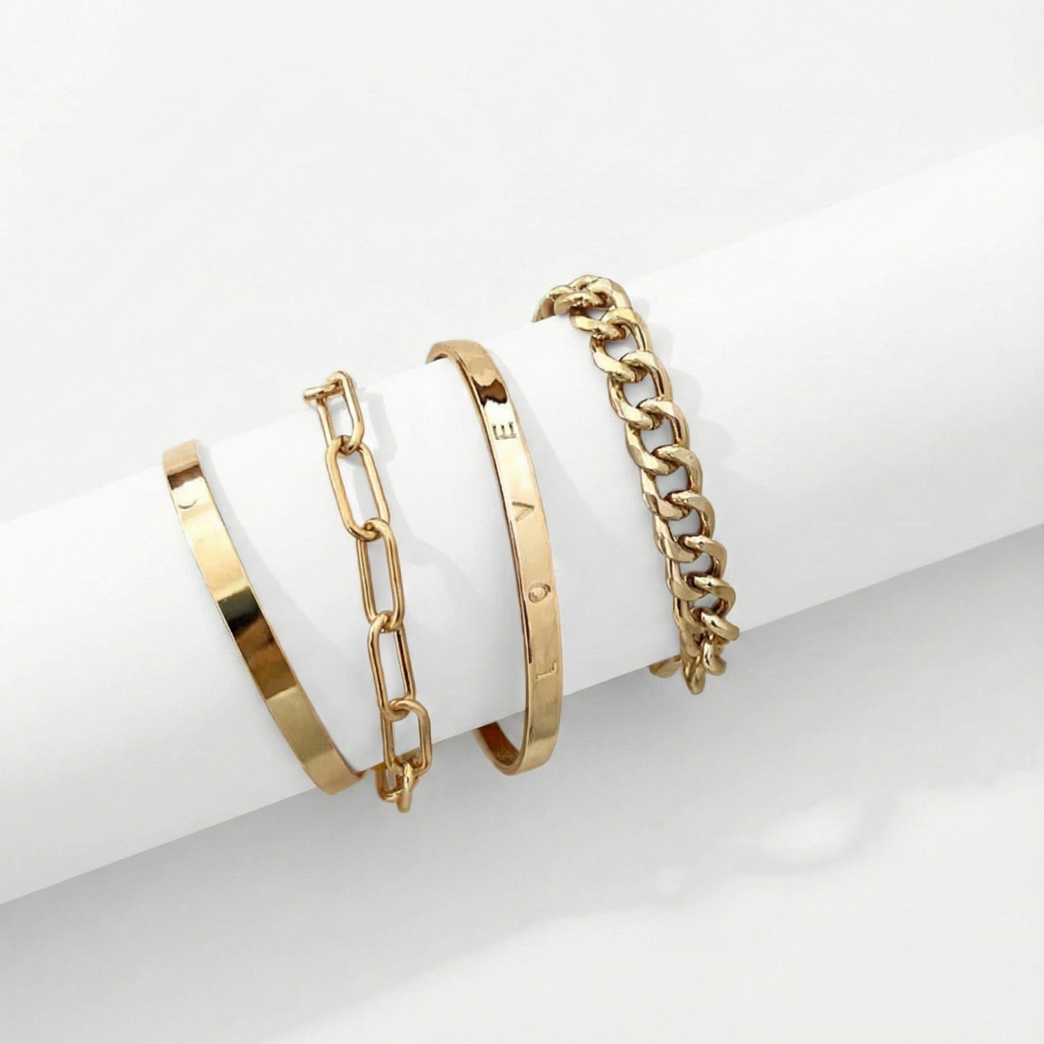 Elan Mercer Pulsera Set | Oro Blanco