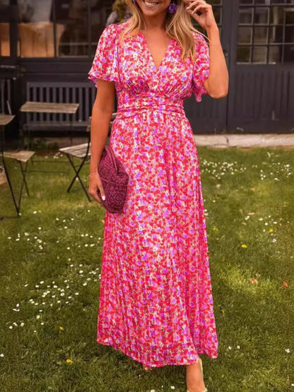 Elis | Vestido largo y vaporoso con estampado floral - Elena Duval
