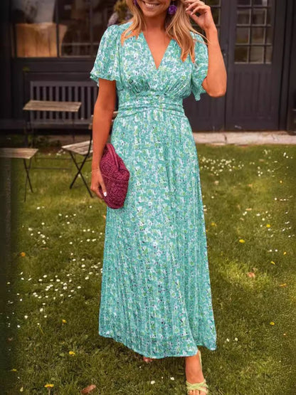 Elis | Vestido largo y vaporoso con estampado floral - Elena Duval