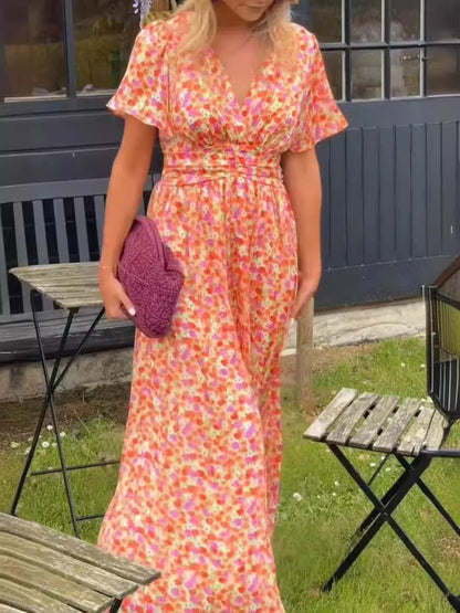 Elis | Vestido largo y vaporoso con estampado floral - Elena Duval