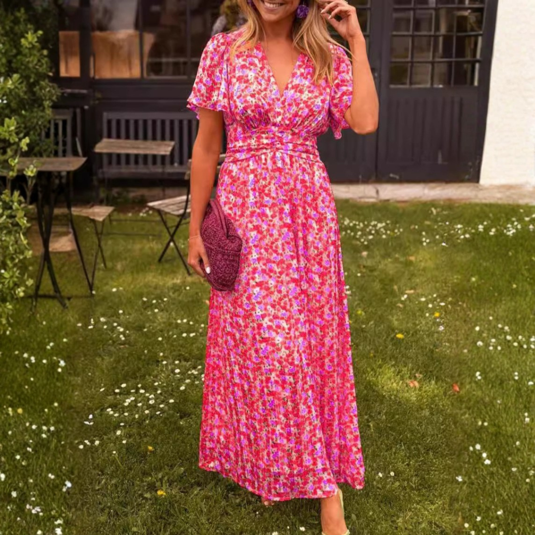 Elis | Vestido largo y vaporoso con estampado floral - Elena Duval