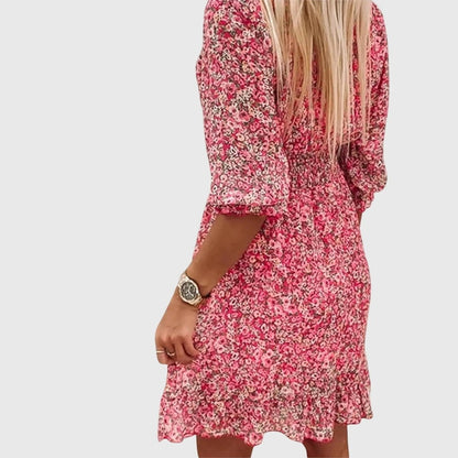Elisa™ | Vestido Floral de Manga Abullonada - Elena Duval