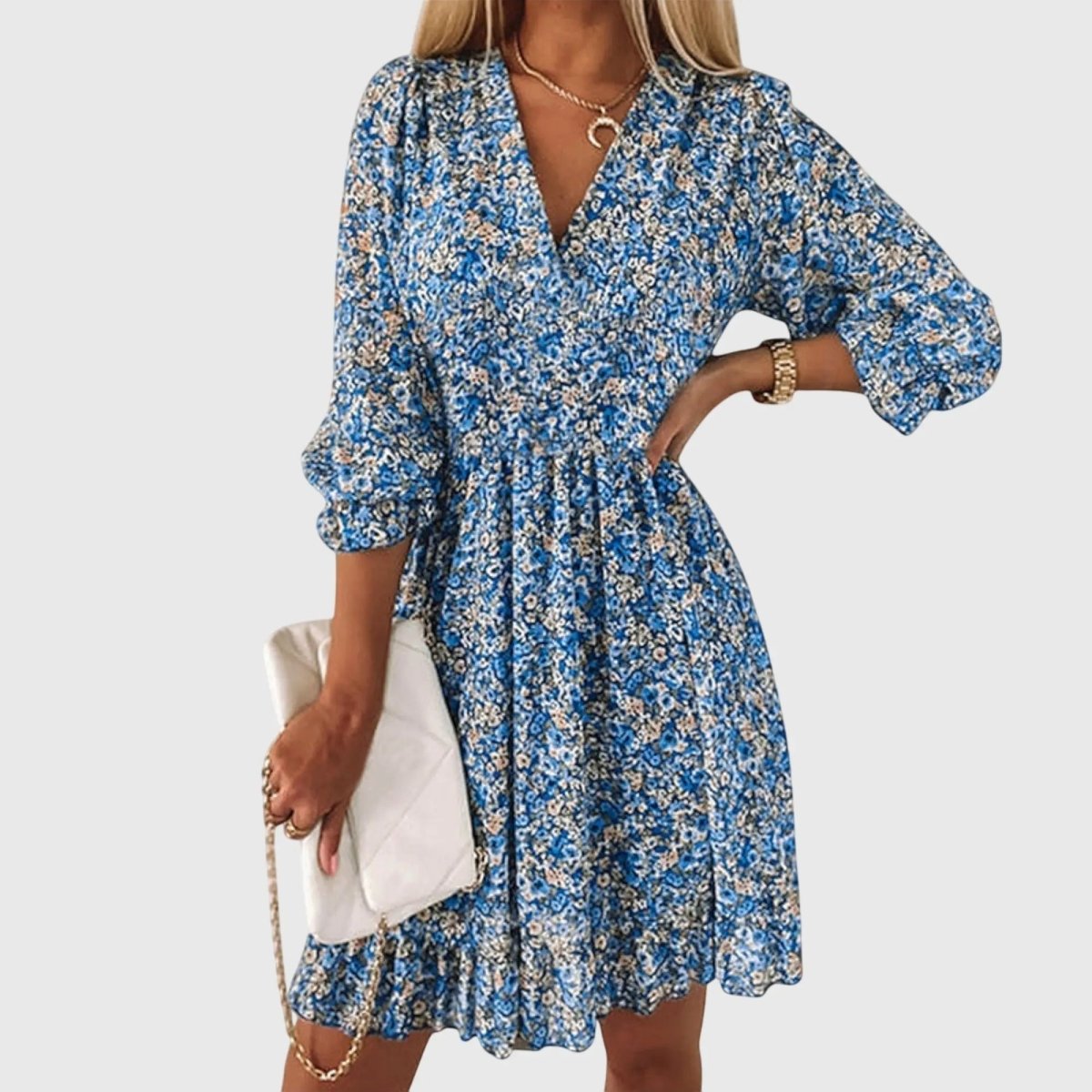 Elisa™ | Vestido Floral de Manga Abullonada - Elena Duval