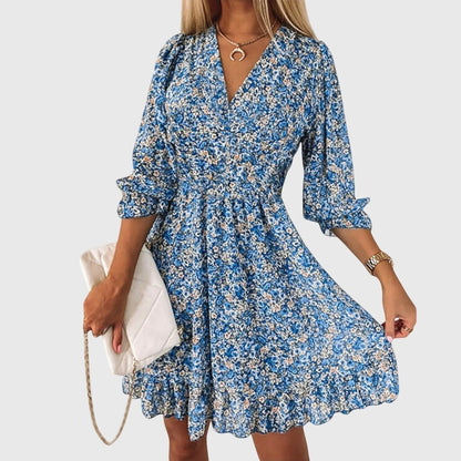 Elisa™ | Vestido Floral de Manga Abullonada - Elena Duval