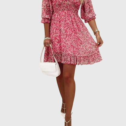Elisa™ | Vestido Floral de Manga Abullonada - Elena Duval