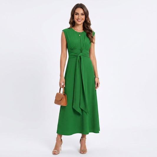Emilia - Vestido Maxi Elegante sin Mangas y Cuello Redondo - Elena Duval