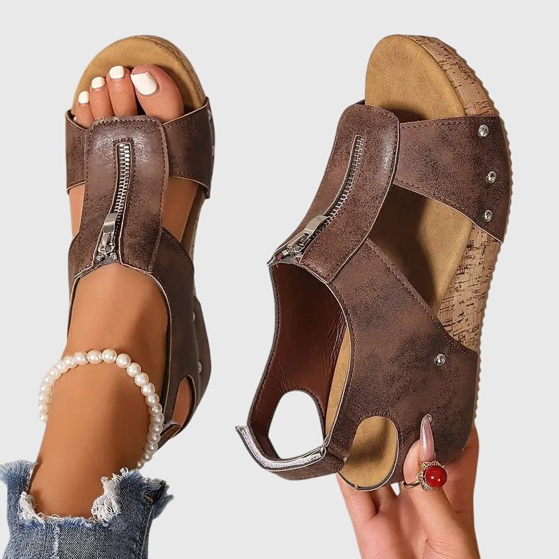 Estela | Sandalias con Cremallera - Elena Duval