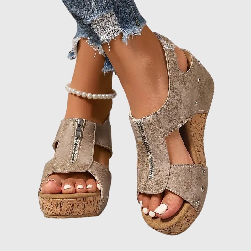 Estela | Sandalias con Cremallera - Elena Duval