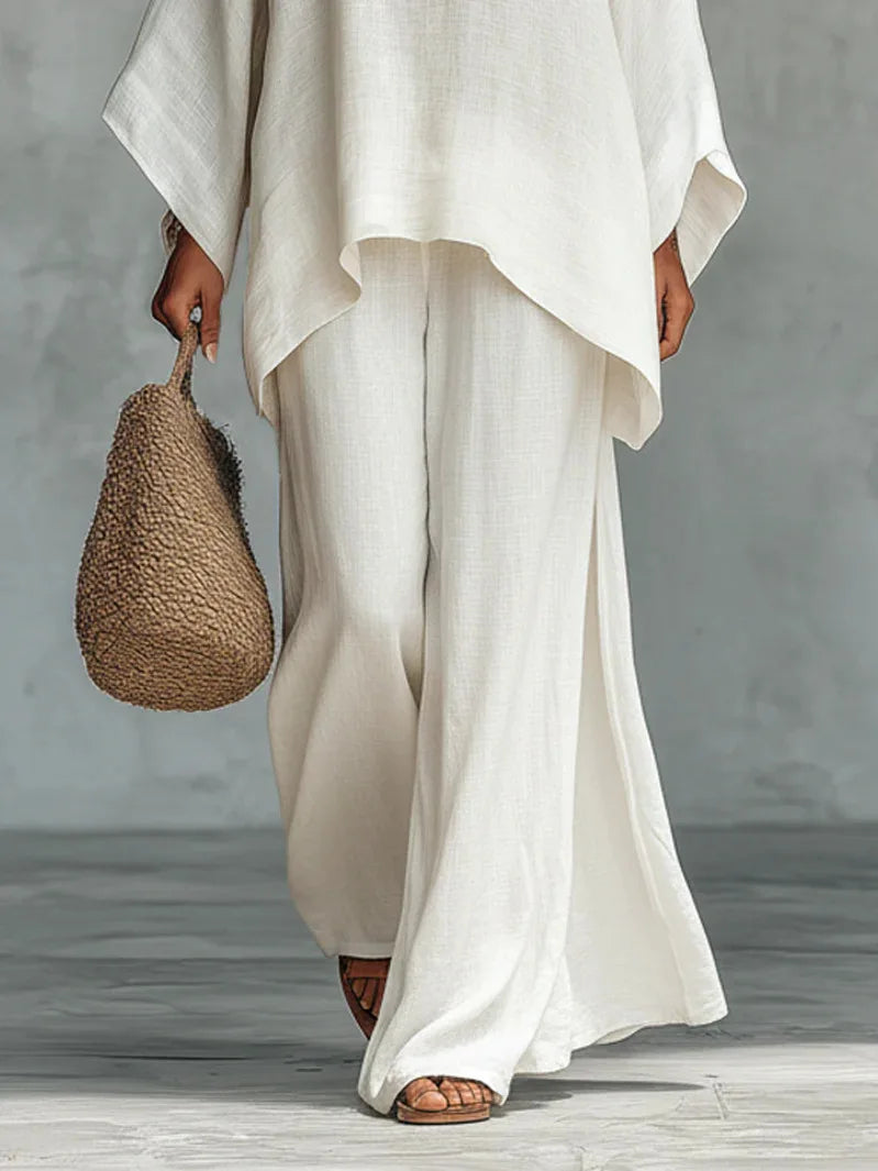 Evangeline | Women's Asymmetrical Top Wide Leg Pants Set