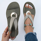 Gabriela | Sandalias Planas con Detalle Metálico