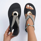 Gabriela | Sandalias Planas con Detalle Metálico