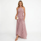 Leonor | Vestido Plisado con Volantes Elegante
