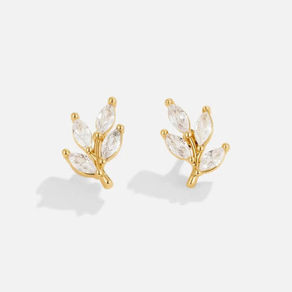 Felicita – Pendientes de oro con diseño de hoja. - Elena Duval