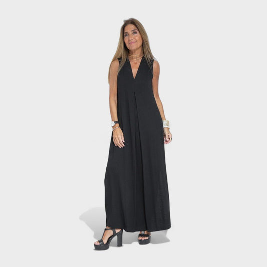 Felipa - Chaleco + Vestido Largo con Escote en V - Elena Duval