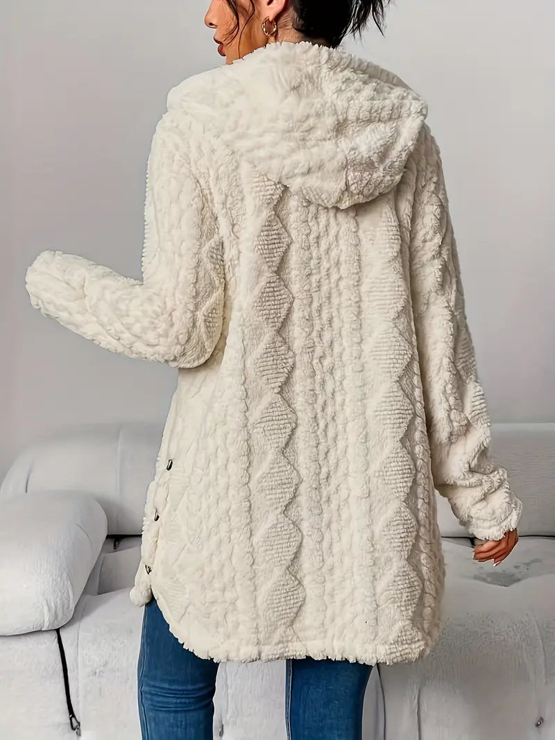 Adriana™ | Plush Hooded Cardigan