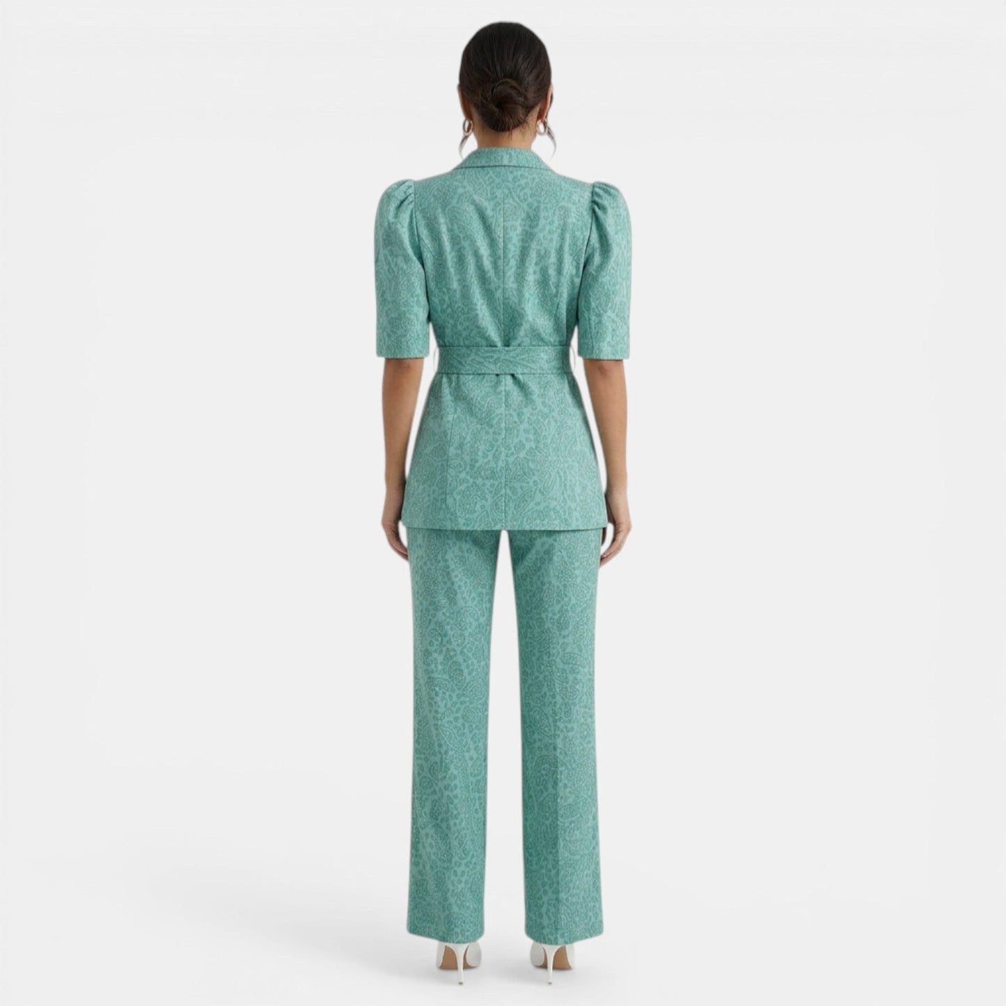 Irene | Conjunto de Blusa Abullonada y Pantalón Recto