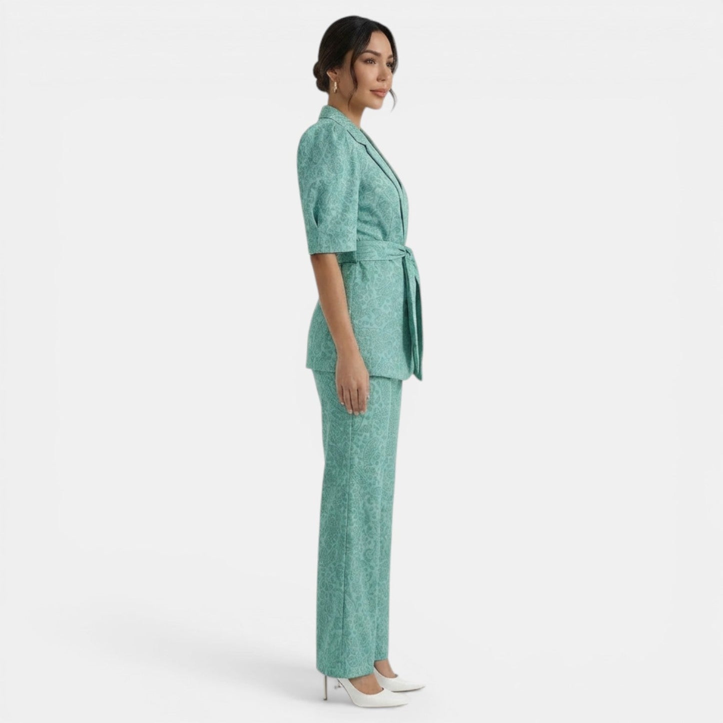 Irene | Conjunto de Blusa Abullonada y Pantalón Recto