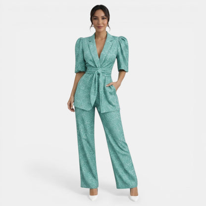 Irene | Conjunto de Blusa Abullonada y Pantalón Recto