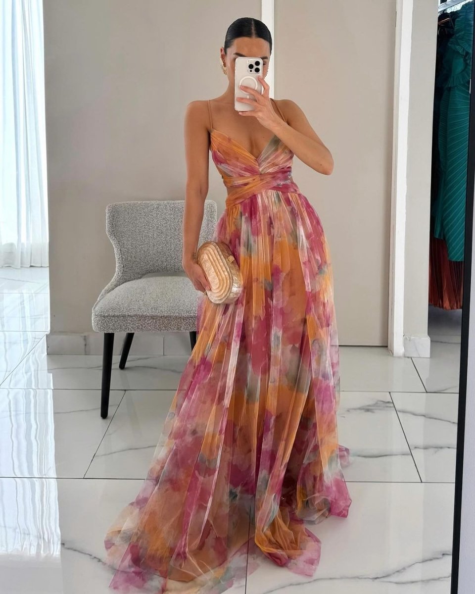 Giselle | Maxi-Vestido Encantador con Estampado Floral - Elena Duval