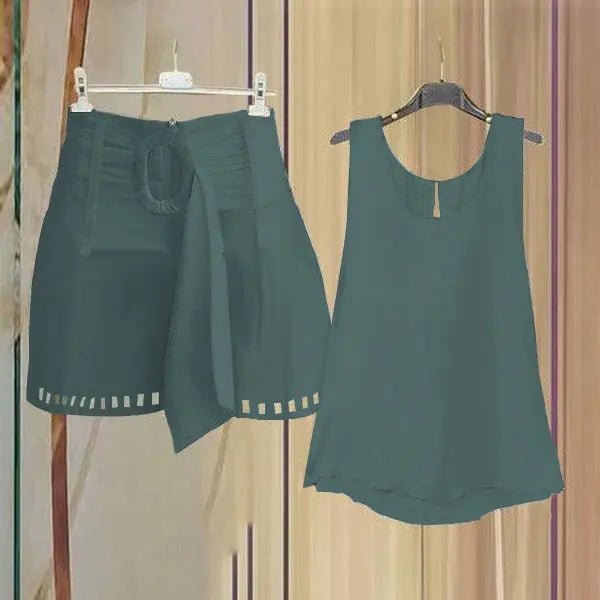 Greta | Conjunto Verde sin Mangas - Elena Duval