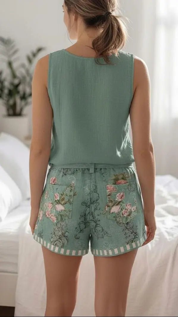 Greta | Conjunto Verde sin Mangas - Elena Duval