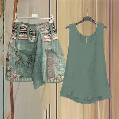 Greta | Conjunto Verde sin Mangas - Elena Duval