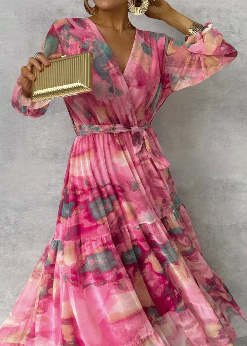 Hazel | Vestido Cruzado con Estampado Floral - Elena Duval