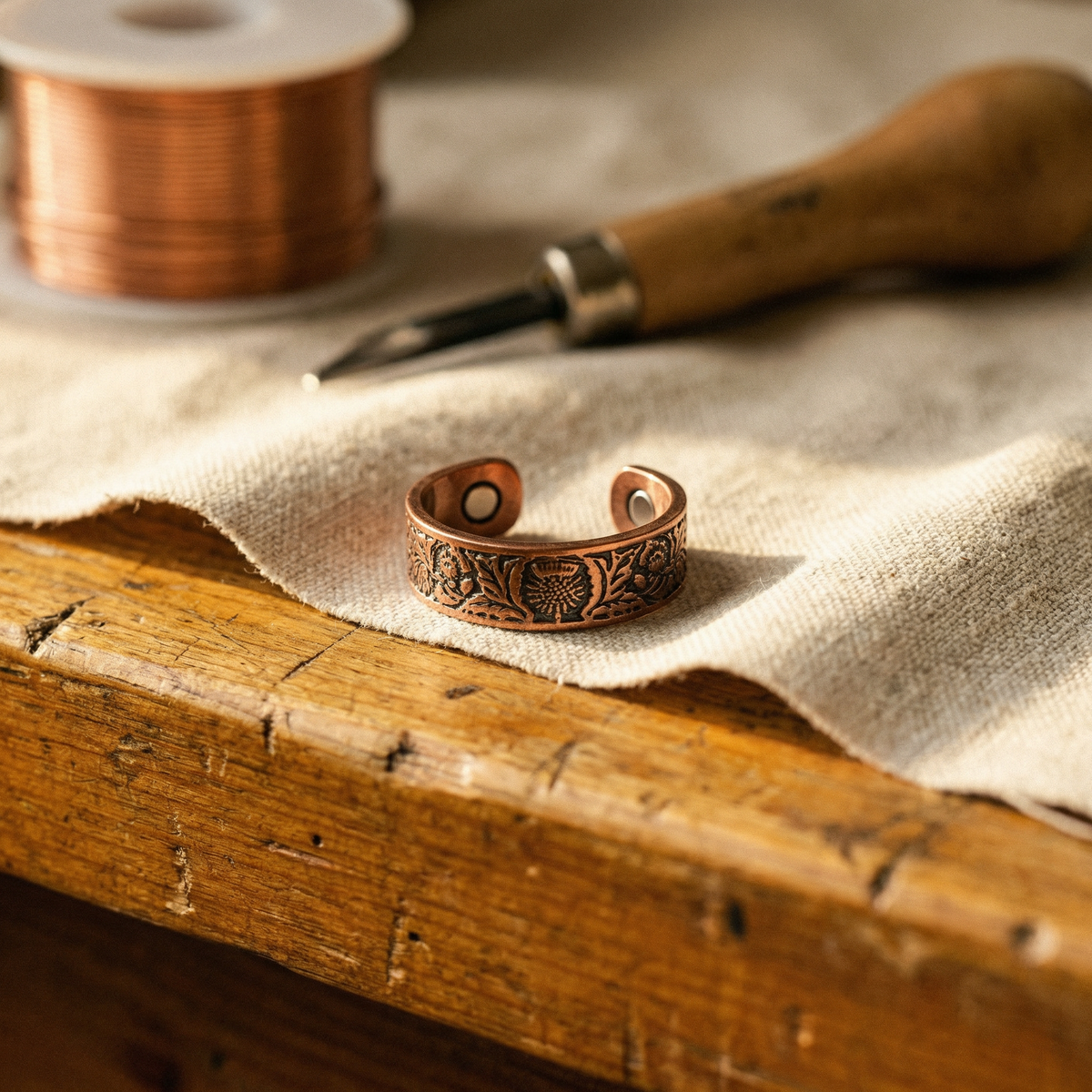 Anello in Rame di Lucia & Mila - Ossidiana