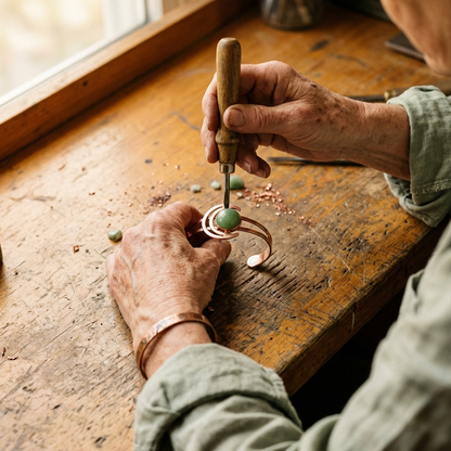 Sfera Verde | Pulsera en Tono Cobre