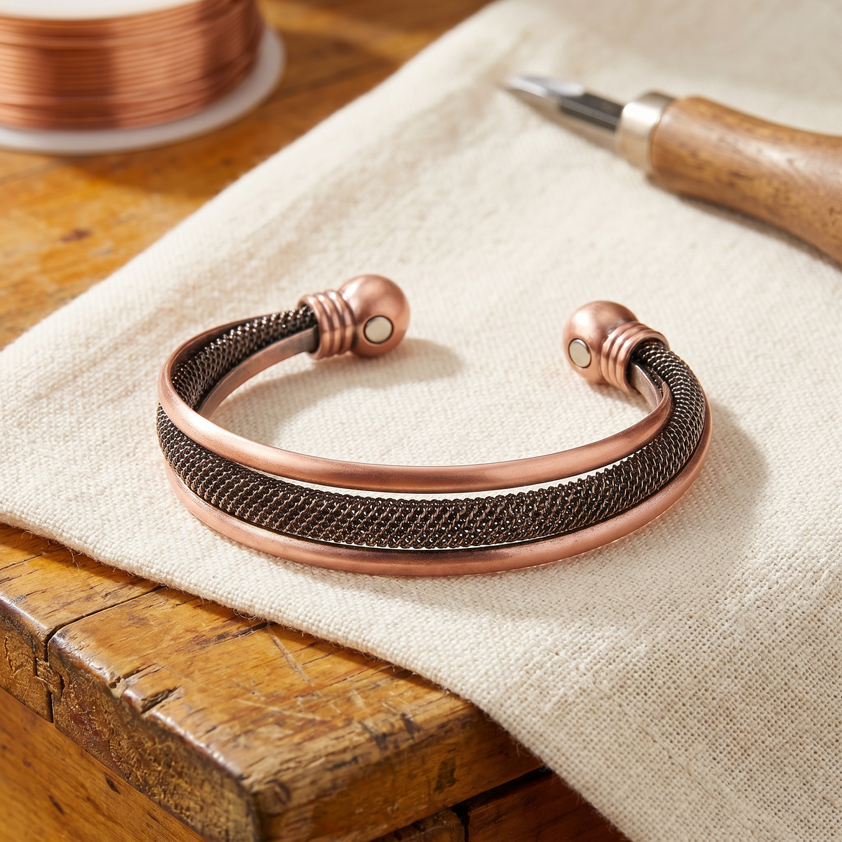 Bracciale in Rame di Lucia & Mila - Corteccia