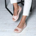 Luna | Women's Peep Toe Slingback Flat Sandals for Summer
