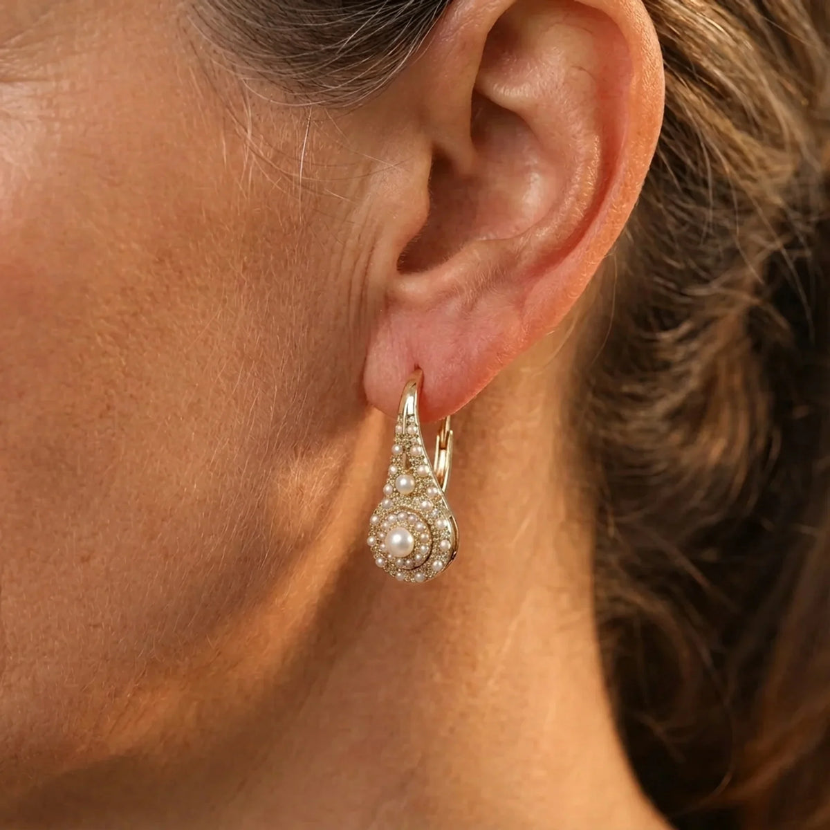 Pendientes de Perlas en Flor