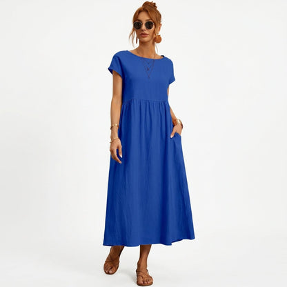 Inés | Vestido Midi de Algodón con Bolsillos - Elena Duval