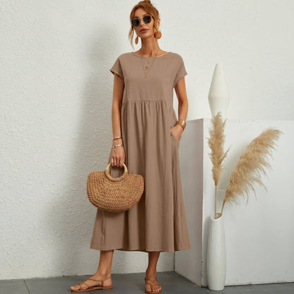 Inés | Vestido Midi de Algodón con Bolsillos - Elena Duval