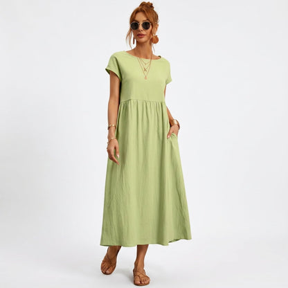 Inés | Vestido Midi de Algodón con Bolsillos - Elena Duval