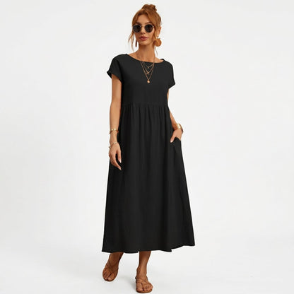 Inés | Vestido Midi de Algodón con Bolsillos - Elena Duval