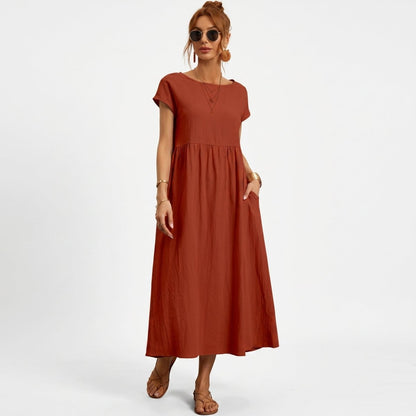 Inés | Vestido Midi de Algodón con Bolsillos - Elena Duval