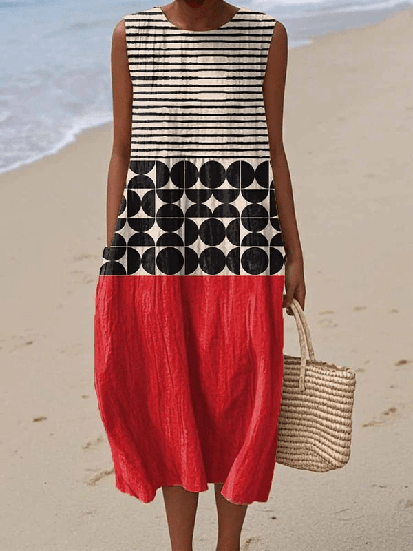 Jane | Vestido Midi Colorblock - Elena Duval