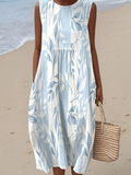 Joy | Vestido Midi de Hojas Azules - Elena Duval