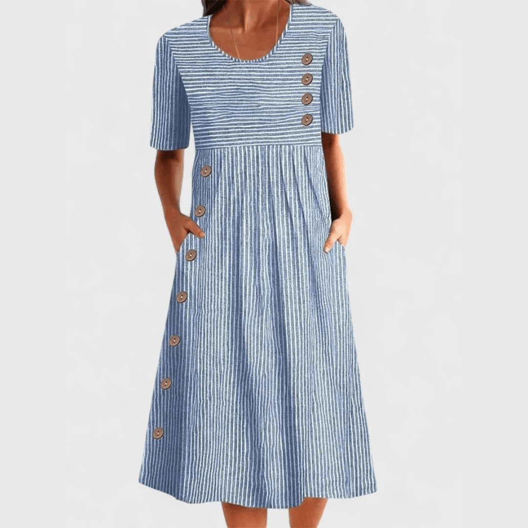 Julia | Vestido midi a rayas - Elena Duval