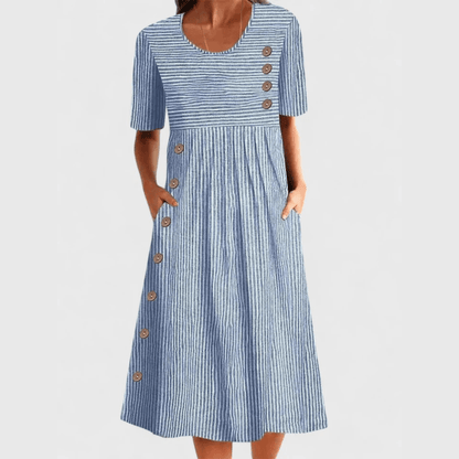 Julia | Vestido midi a rayas - Elena Duval